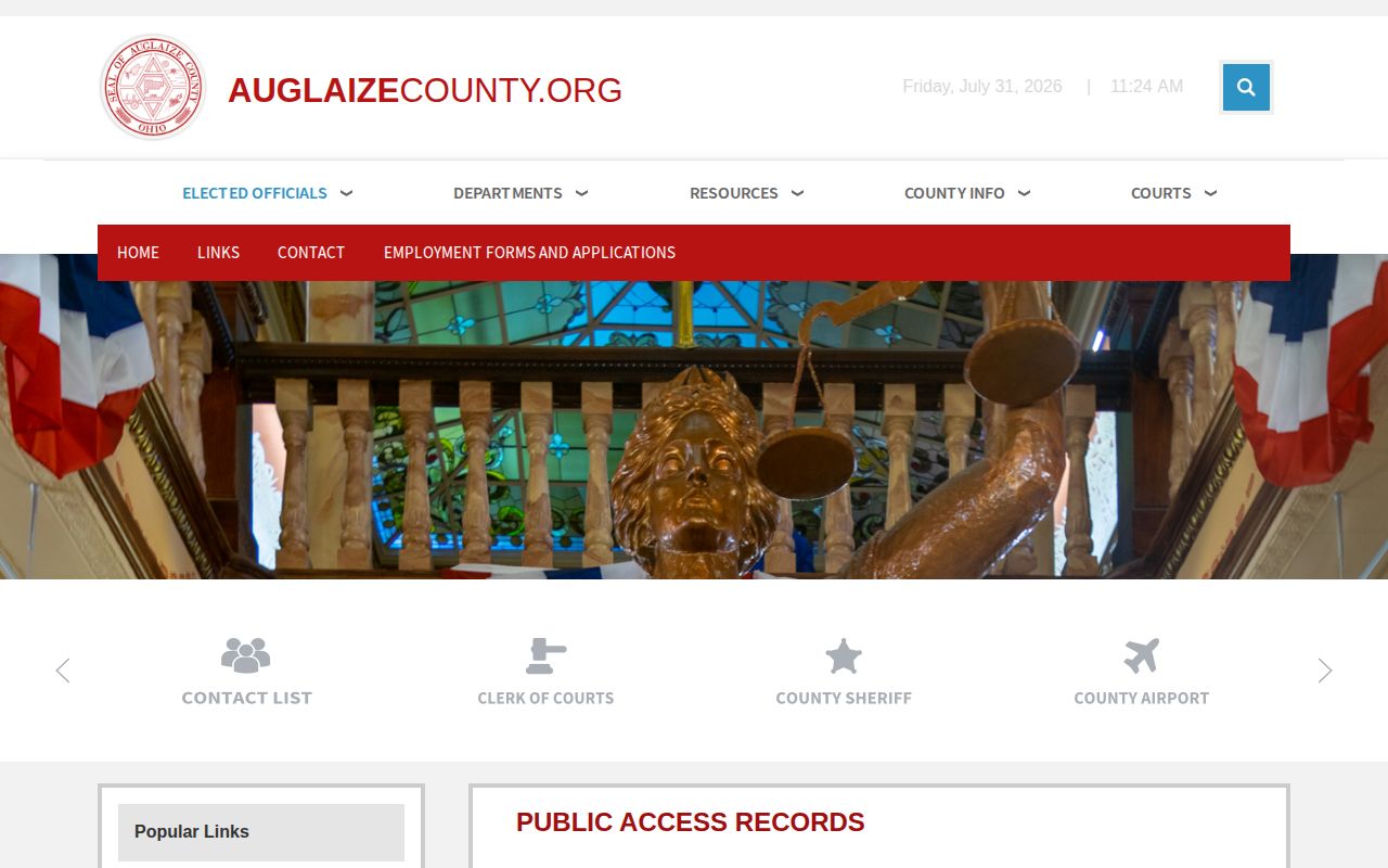 Auglaize County release record CourtView choices