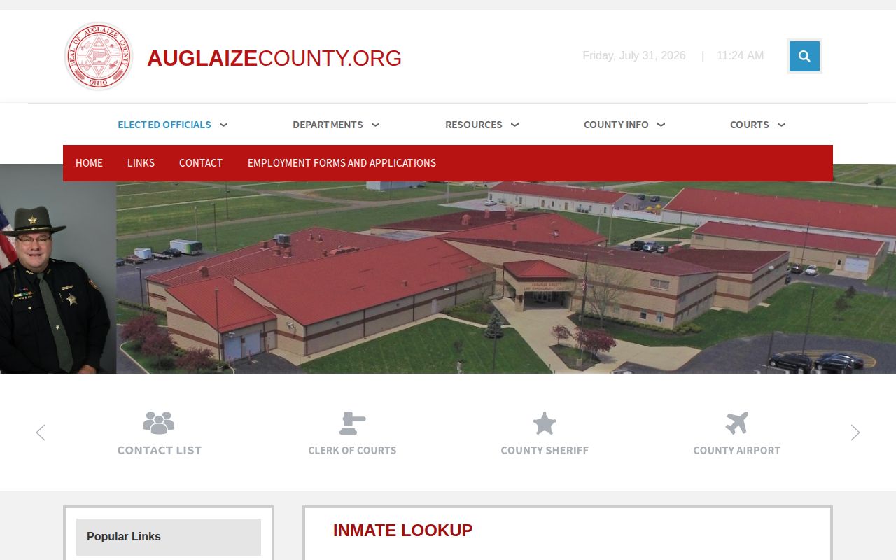 Auglaize County Sheriff inmate lookup warnings and portal link